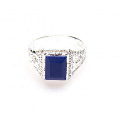 Surinaamse ring blauwe steen | Surinaamse vierkante ring